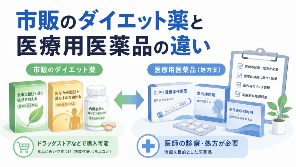 市販のダイエット薬と医療用医薬品の違い